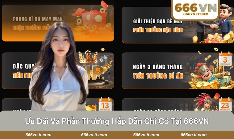 Nhiều ưu đãi và phần thưởng hấp dẫn chỉ có tại 666VN